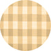 Round Checkered Brown Modern Rug, con1723brn