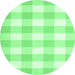 Round Checkered Emerald Green Modern Rug, con1723emgrn