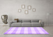 Machine Washable Checkered Purple Modern Area Rugs in a Living Room, wshcon1723pur