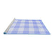 Sideview of Machine Washable Checkered Blue Modern Rug, wshcon1723blu