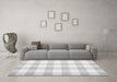 Machine Washable Checkered Gray Modern Rug in a Living Room,, wshcon1723gry