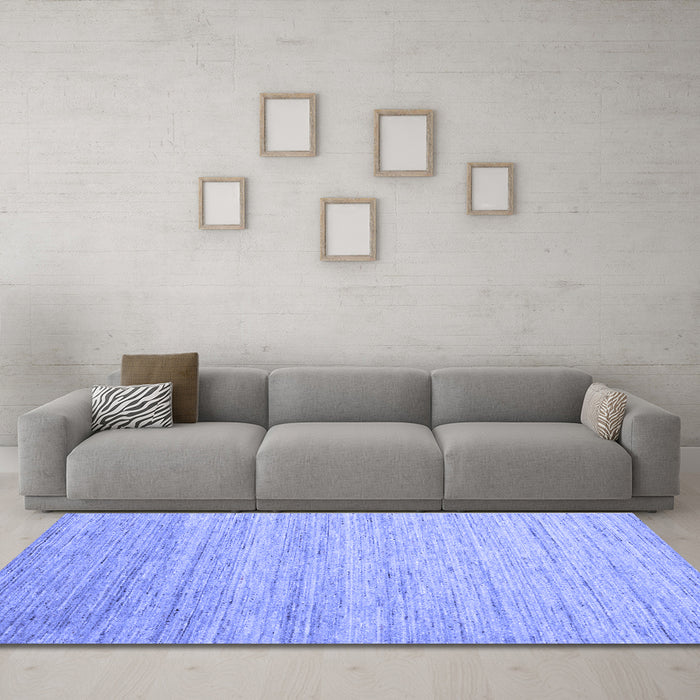 Machine Washable Abstract Blue Contemporary Rug in a Living Room, wshcon1724blu