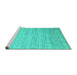 Sideview of Machine Washable Abstract Turquoise Contemporary Area Rugs, wshcon1724turq