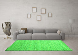 Machine Washable Abstract Green Contemporary Area Rugs in a Living Room,, wshcon1724grn