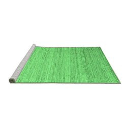 Sideview of Machine Washable Abstract Emerald Green Contemporary Area Rugs, wshcon1724emgrn