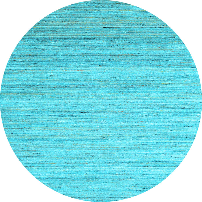 Round Abstract Light Blue Contemporary Rug, con1724lblu