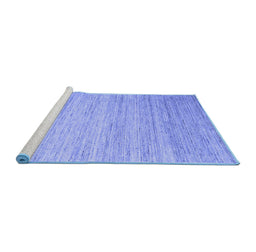 Sideview of Machine Washable Abstract Blue Contemporary Rug, wshcon1724blu