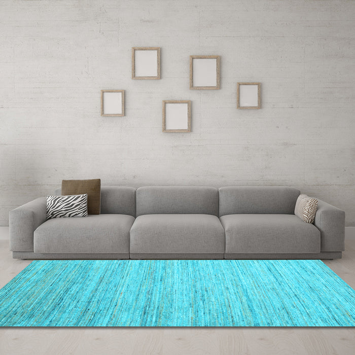 Machine Washable Abstract Light Blue Contemporary Rug in a Living Room, wshcon1724lblu