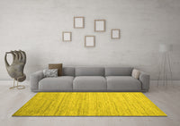 Machine Washable Abstract Yellow Contemporary Rug, wshcon1724yw