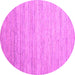 Round Abstract Pink Contemporary Rug, con1724pnk