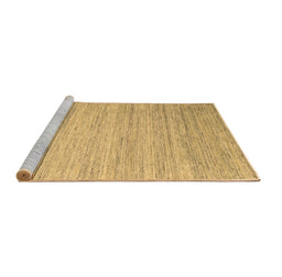 Sideview of Machine Washable Abstract Brown Contemporary Rug, wshcon1724brn