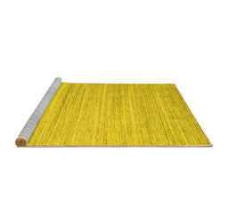 Sideview of Machine Washable Abstract Yellow Contemporary Rug, wshcon1725yw