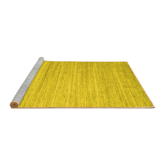 Sideview of Machine Washable Abstract Yellow Contemporary Rug, wshcon1725yw