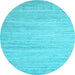 Round Abstract Light Blue Contemporary Rug, con1725lblu