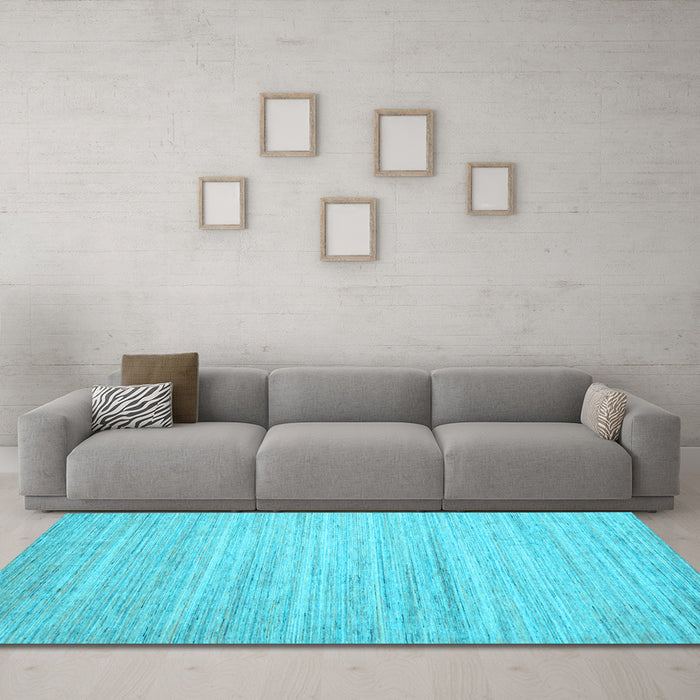 Machine Washable Abstract Light Blue Contemporary Rug in a Living Room, wshcon1725lblu