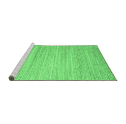 Sideview of Machine Washable Abstract Emerald Green Contemporary Area Rugs, wshcon1725emgrn