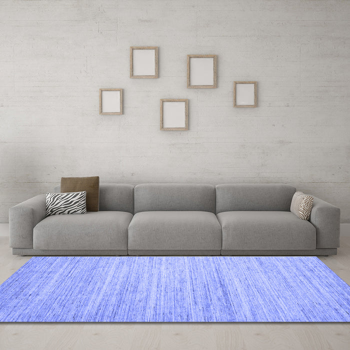 Machine Washable Abstract Blue Contemporary Rug in a Living Room, wshcon1725blu