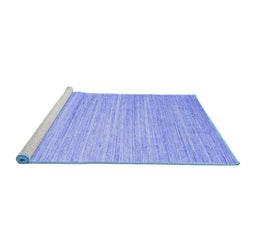 Sideview of Machine Washable Abstract Blue Contemporary Rug, wshcon1725blu