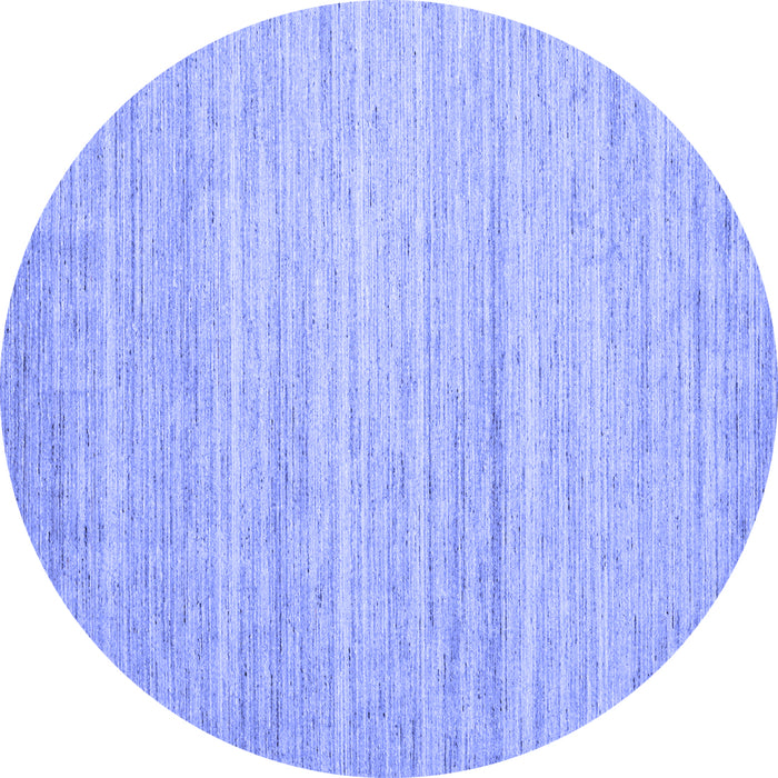 Round Abstract Blue Contemporary Rug, con1725blu