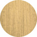 Round Abstract Brown Contemporary Rug, con1725brn