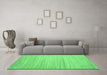 Machine Washable Abstract Emerald Green Contemporary Area Rugs in a Living Room,, wshcon1725emgrn