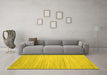 Machine Washable Abstract Yellow Contemporary Rug in a Living Room, wshcon1725yw