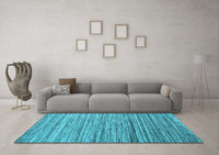 Machine Washable Abstract Light Blue Contemporary Rug, wshcon1726lblu