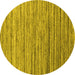 Round Machine Washable Abstract Yellow Contemporary Rug, wshcon1726yw