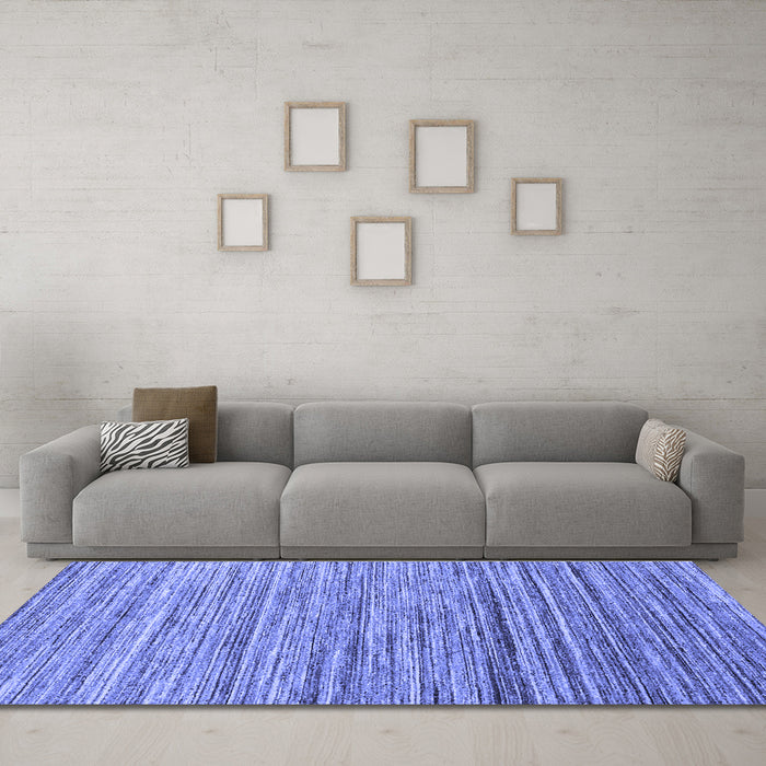 Machine Washable Abstract Blue Contemporary Rug in a Living Room, wshcon1726blu