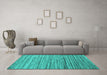 Machine Washable Abstract Turquoise Contemporary Area Rugs in a Living Room,, wshcon1726turq