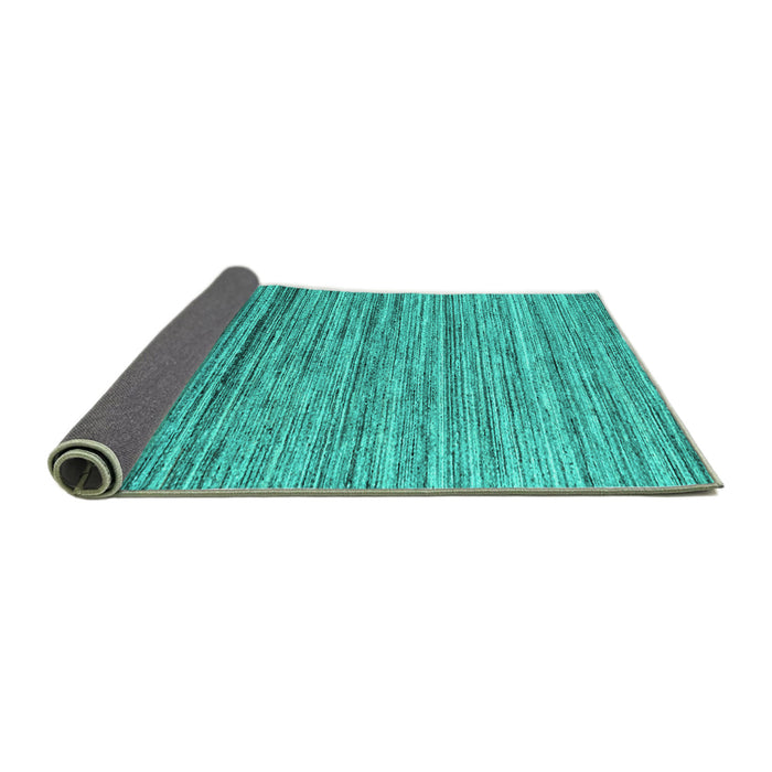Sideview of Abstract Turquoise Contemporary Rug, con1726turq