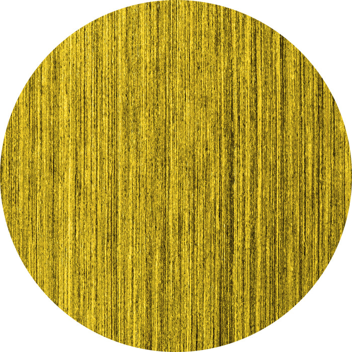 Round Abstract Yellow Contemporary Rug, con1726yw