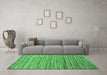 Machine Washable Abstract Emerald Green Contemporary Area Rugs in a Living Room,, wshcon1726emgrn