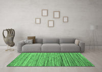 Machine Washable Abstract Emerald Green Contemporary Rug, wshcon1726emgrn