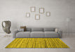 Machine Washable Abstract Yellow Contemporary Rug in a Living Room, wshcon1726yw