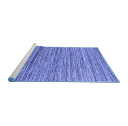 Sideview of Machine Washable Abstract Blue Contemporary Rug, wshcon1726blu