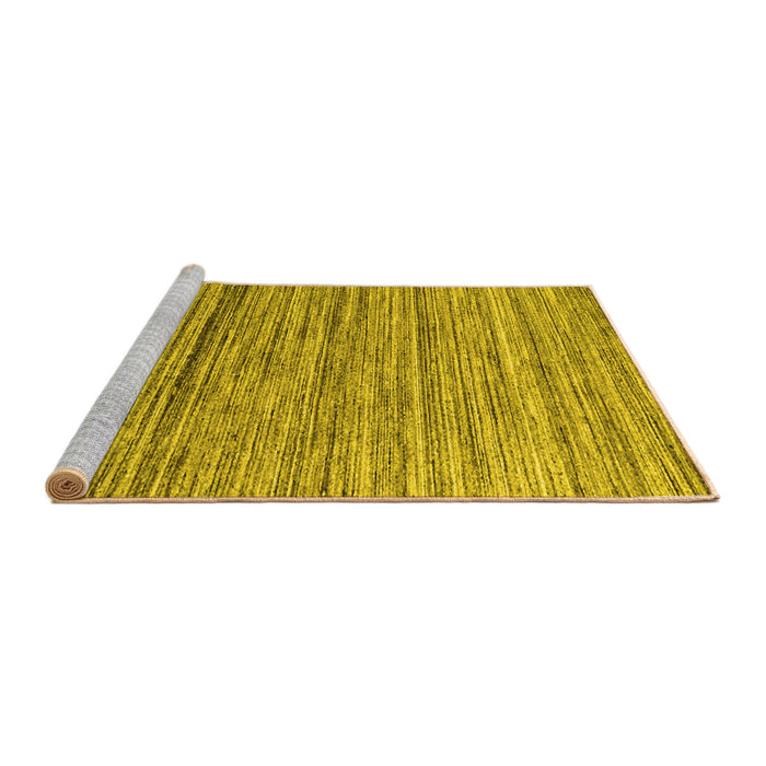 Sideview of Machine Washable Abstract Yellow Contemporary Rug, wshcon1726yw