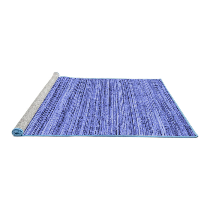 Sideview of Machine Washable Abstract Blue Contemporary Rug, wshcon1727blu