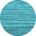 Round Machine Washable Abstract Light Blue Contemporary Rug, wshcon1727lblu