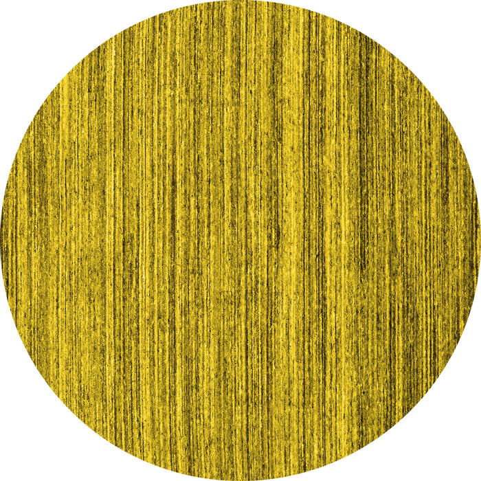 Round Abstract Yellow Contemporary Rug, con1727yw