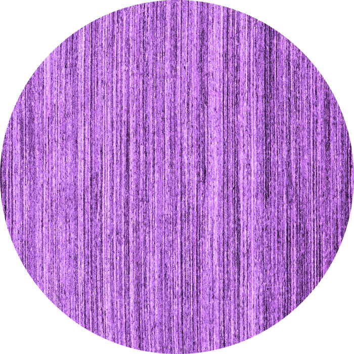 Round Abstract Purple Contemporary Rug, con1727pur