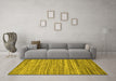 Machine Washable Abstract Yellow Contemporary Rug in a Living Room, wshcon1727yw