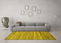 Machine Washable Abstract Yellow Contemporary Rug, wshcon1727yw