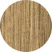 Round Abstract Brown Contemporary Rug, con1727brn