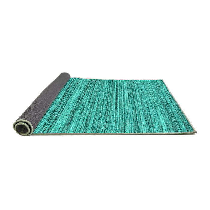 Sideview of Abstract Turquoise Contemporary Rug, con1727turq