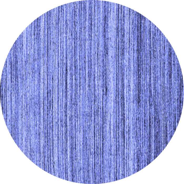 Round Abstract Blue Contemporary Rug, con1727blu