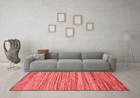 Machine Washable Abstract Red Contemporary Rug, wshcon1727red