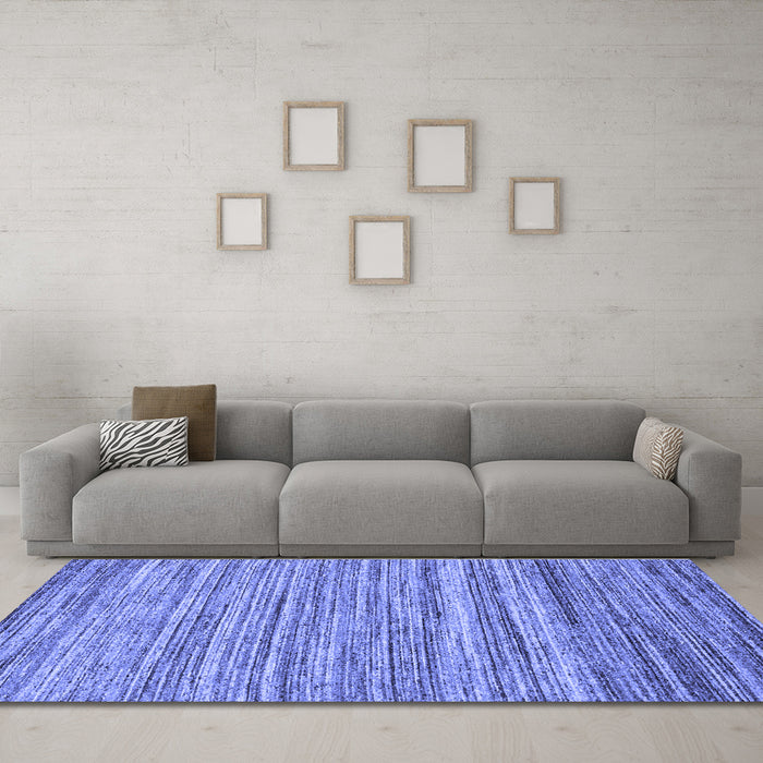 Machine Washable Abstract Blue Contemporary Rug in a Living Room, wshcon1727blu