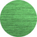 Round Abstract Emerald Green Contemporary Rug, con1728emgrn