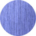 Round Abstract Blue Contemporary Rug, con1728blu